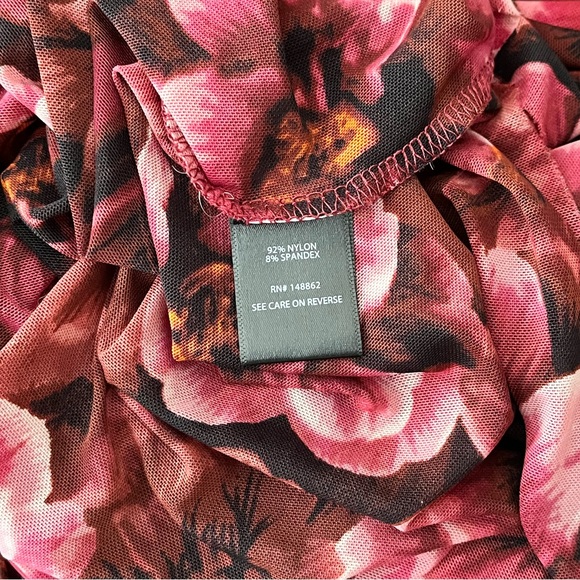 Torrid Sheer Stretch Mesh Smocked Neck Flutter Sleeve Top Blouse 4 4X - Picture 7 of 7